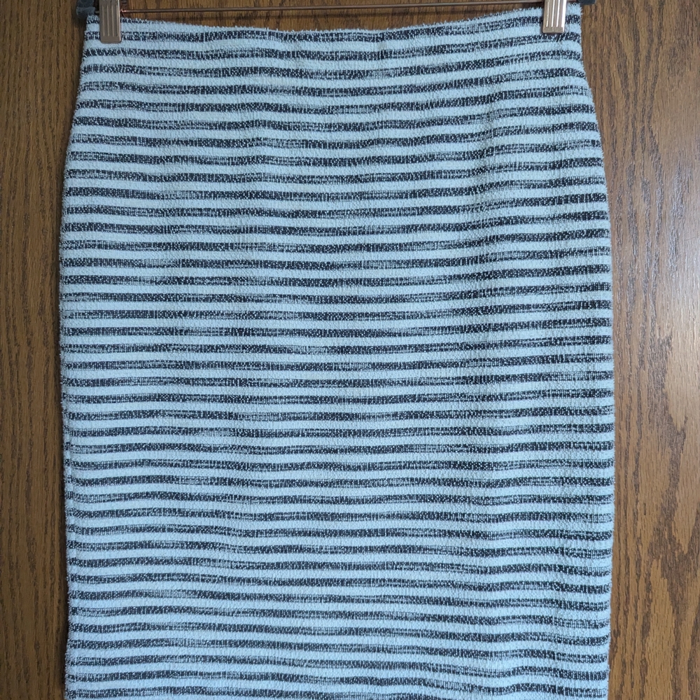 Ann Taylor Factory Blue and Black Striped Pencil Skirt